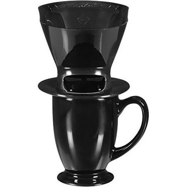 Melitta 1 Cup Coffee Brewer with Travel Mug 64013 Black